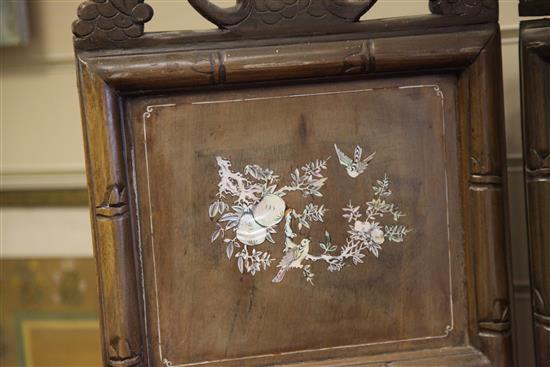 An early 20th century Chinese rosewood six fold screen